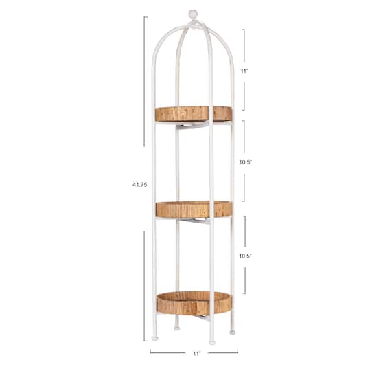 Hello Honey® 41.8" Arched Metal Plant Stand with 3 Round Removable Rattan Trays